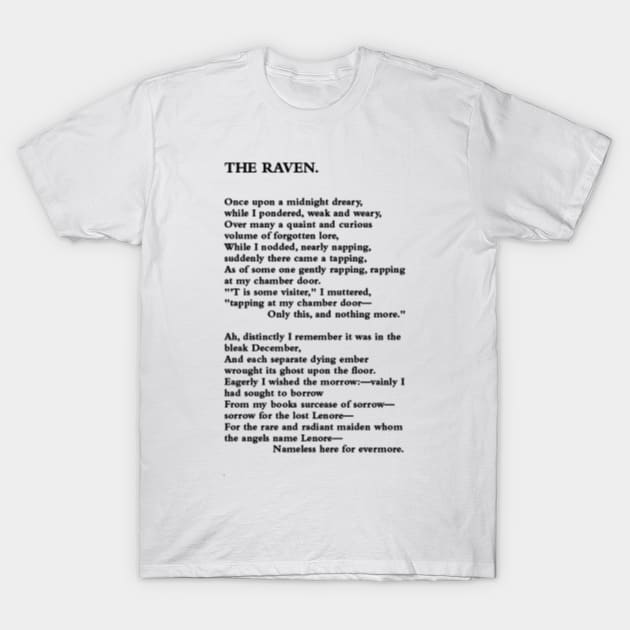 The Raven Edgar Allan Poe Poem T-Shirt by buythebook86